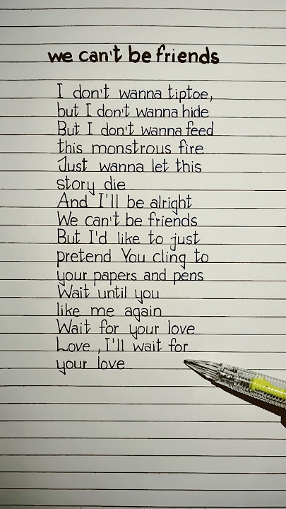 Download lagu we can’t be friends (wait for your love) Lyrics Song by Ariana Grande #arianagrande #lyrics