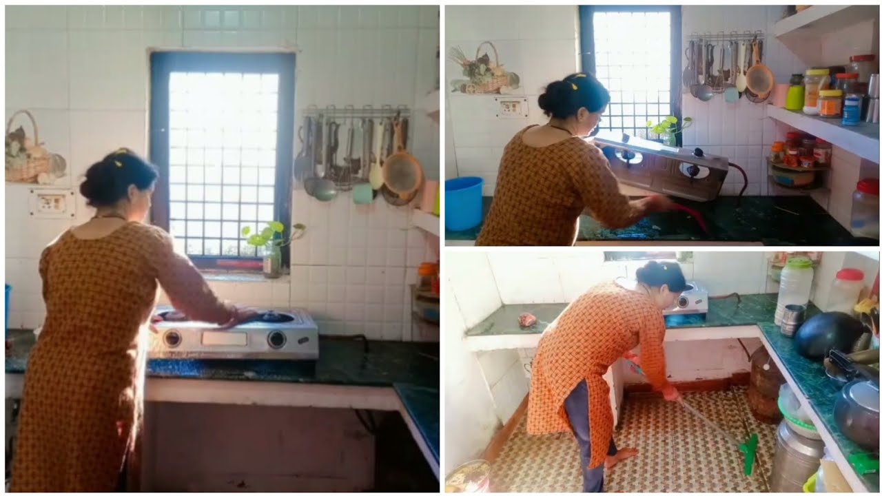🌺💁‍♂️छोटे से किचन को ऐसे रखती हूं साफ व्यस्तिथ | और ठंड के दिनों में फिरिज की Deep cleaning 🧼🌺🌺