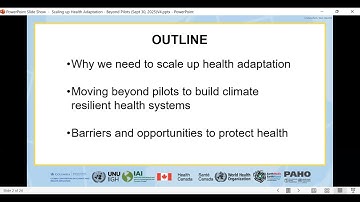 Session 2 Why a Pilot is Not Enough: Challenges for Health Authorities in Scaling-up Adaptation (ES)