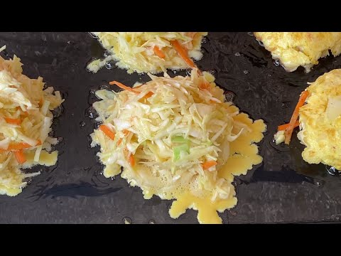 Egg Cabbage Toast Korean Traditional Market Korean Street Food