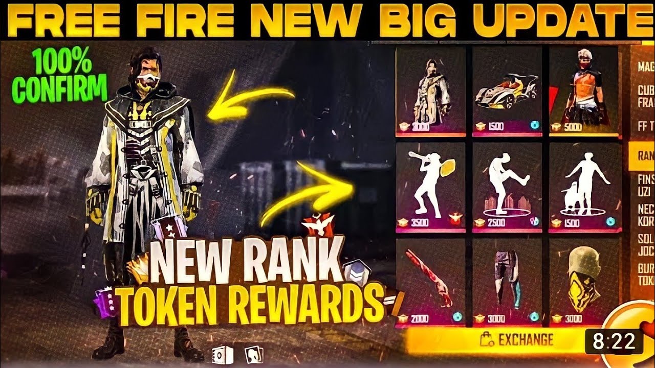 next rank token rewards in free fire | season 24 rank dress and banner | New rank token rewards