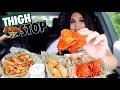 NEW WINGSTOP THIGHS!! THIGHSTOP MUKBANG (garlic parmesan & hot thighs, cajun fries, parmesan corn)