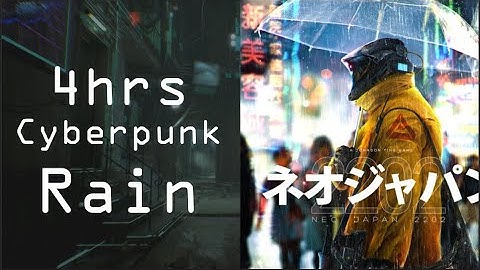 4 Hrs Cyberpunk Rain | Ambient Sound | Thunder Storm in a Future City | Observer