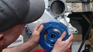 Jeep 4.0 engine rebuild: PART 31, installing timing cover and harmonic balancer