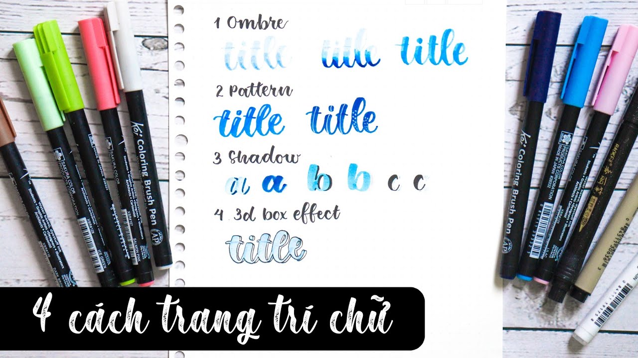 Tutorial | 4 cách trang trí chữ Calligraphy - Thư pháp... - youtube