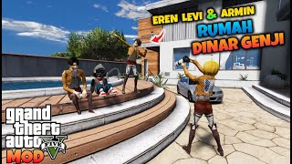 DINAR GENJI NGAJAK EREN LEVI DAN ARMIN KE RUMAHNYA - GTA 5 MOD ULTRAMAN UPIN IPIN