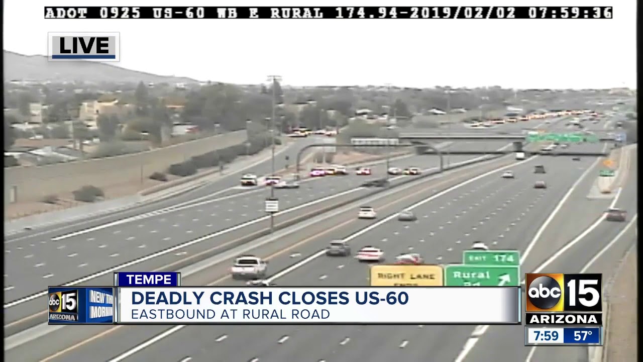 One person dead after rollover crash on US-60 EB at Rural Road - YouTube