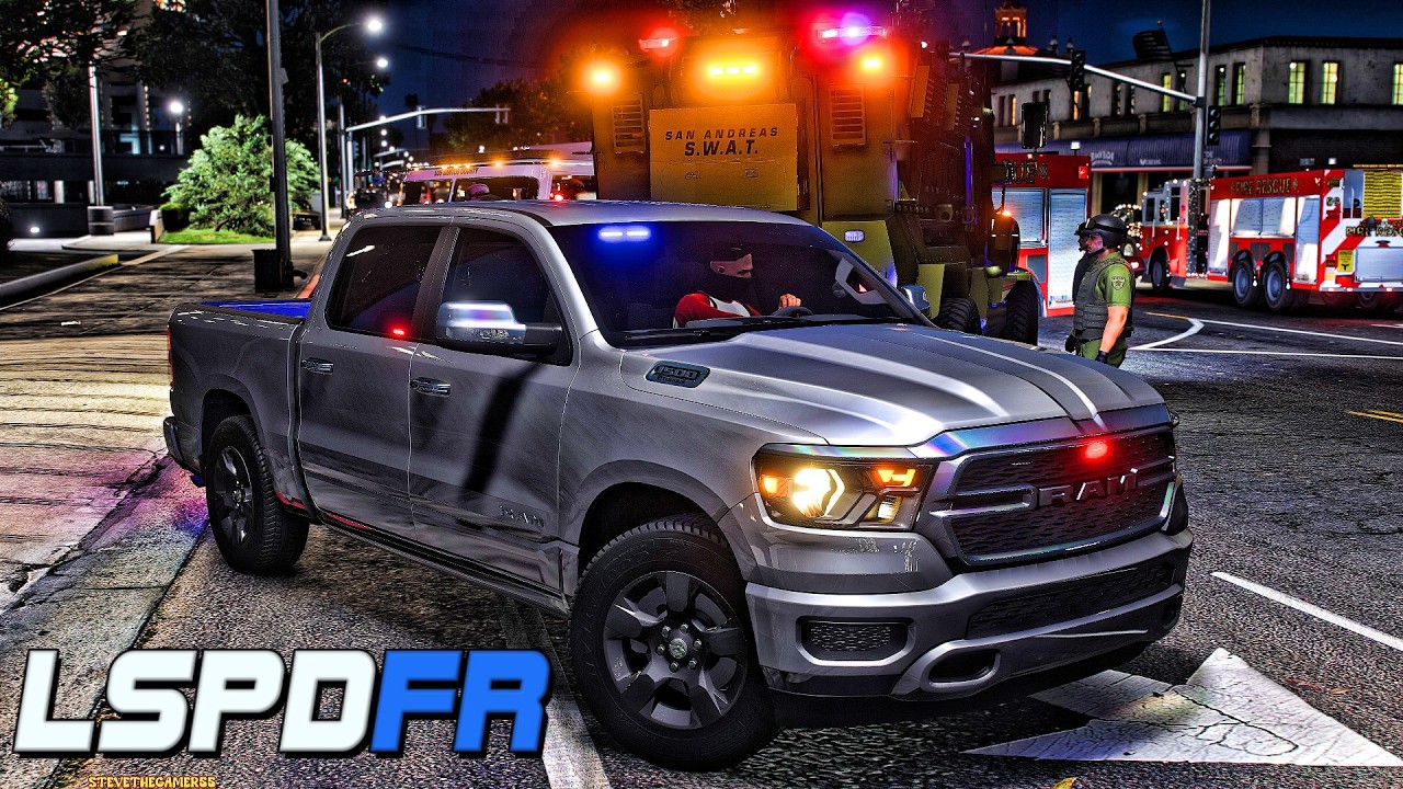 GTA 5 LSPDFR | Чикагское полицейское управление Gang Unit 🔥 Патрульный грузовик RAM без опознават...