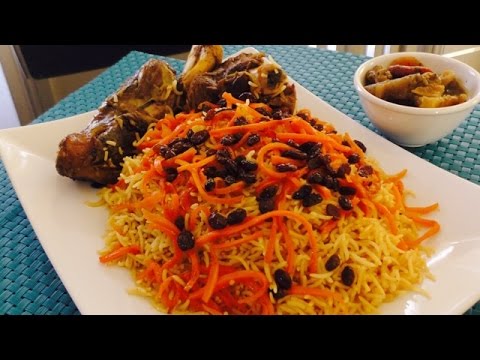 kabuli-pulao,-traditional-afghan-rice,-afghani-rice-recipe,-afghan-carrot-rice,