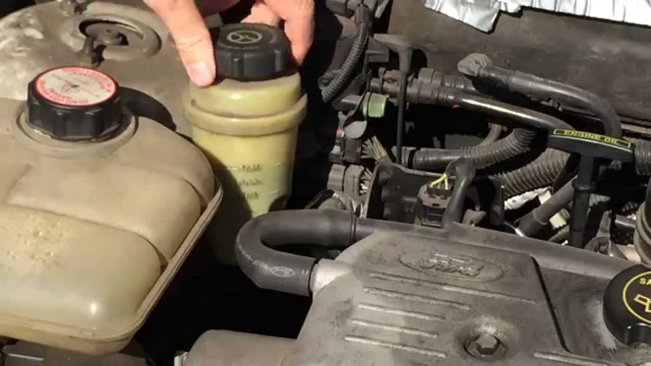 How To Check The Power a Steering Fluid Level On A Ford ... 2004 mazda tribute engine diagram 