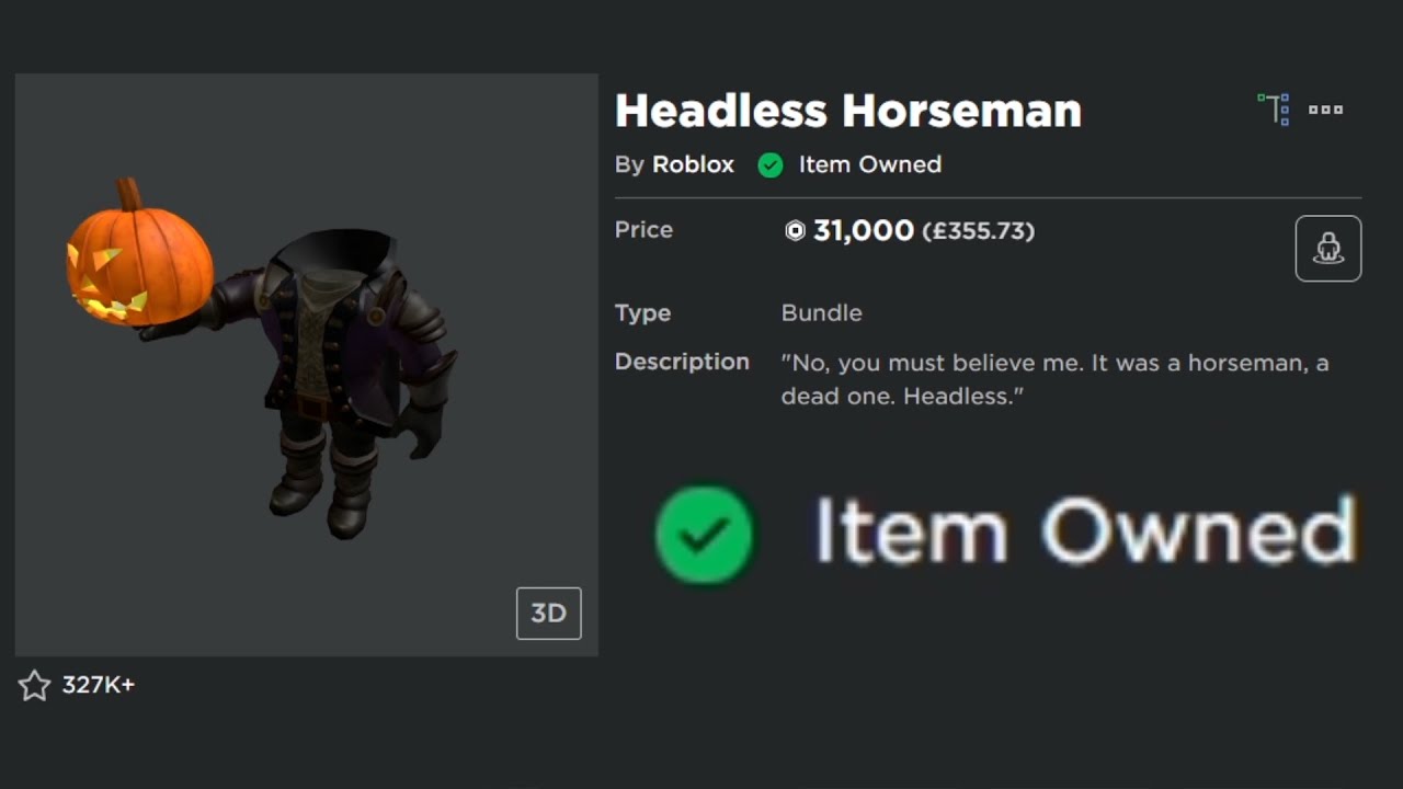 So I BOUGHT the HEADLESS HORSEMAN *$31,000 ROBUX!*