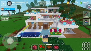 Furnished Modern House & Big Pool - Block Craft 3d: Building Game - Crafting Game