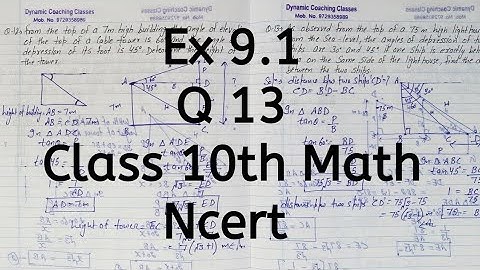 Ex 9.1 | Q 13 | Chapter 9 | Some Applications of Trigonometry | Class 10 Math