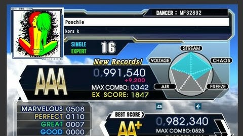 DDR A - Poochie [SP-EXPERT 16] no bar AAA!! 991,540