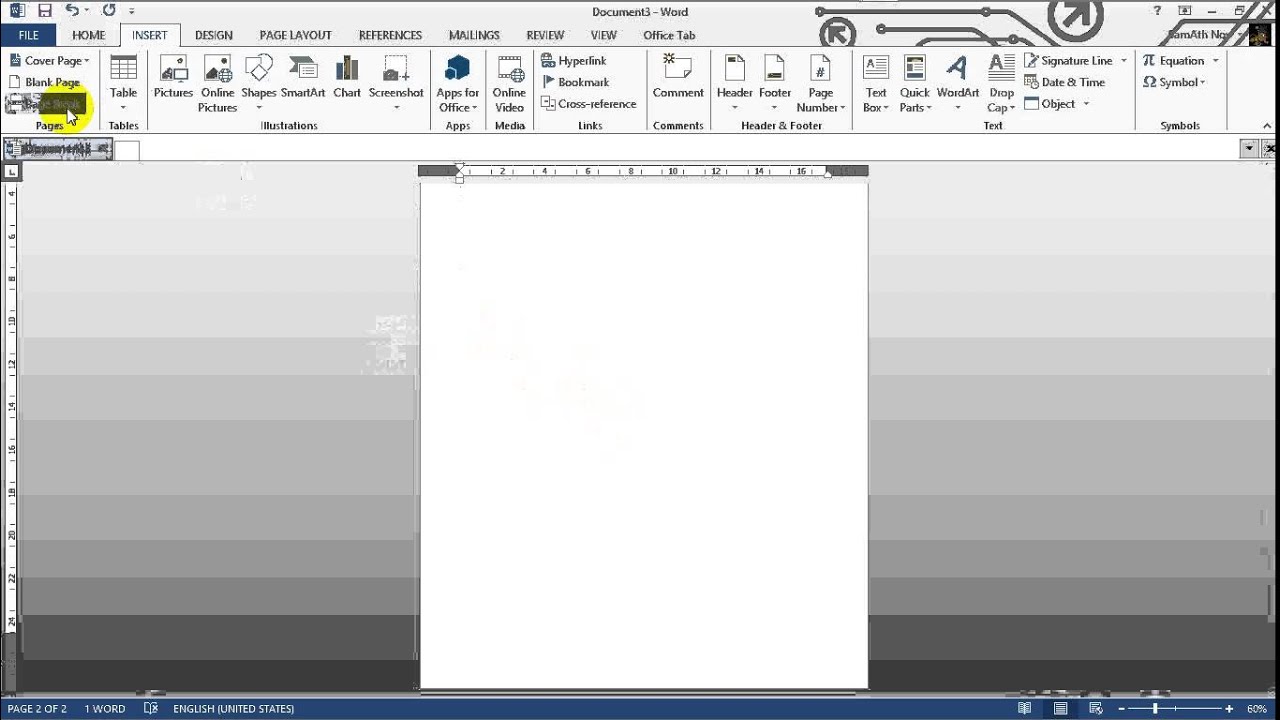 10 How to create new page In Ms word 2013 - YouTube