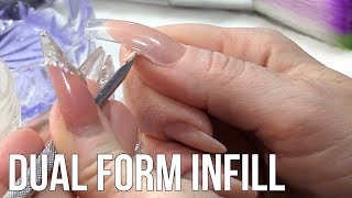 How to do an Infill Using Dual Forms and Acrylic - Nail Tutorial