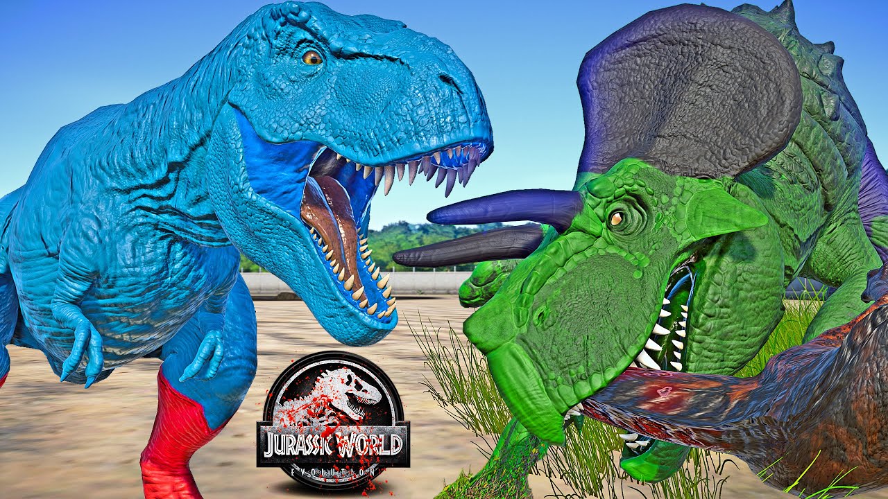 Superman Tyrannosaurus Rex vs HULK Ultimasaurus Dinosaurs Fight 🌍 JURASSIC WORLD EVOLUTION
