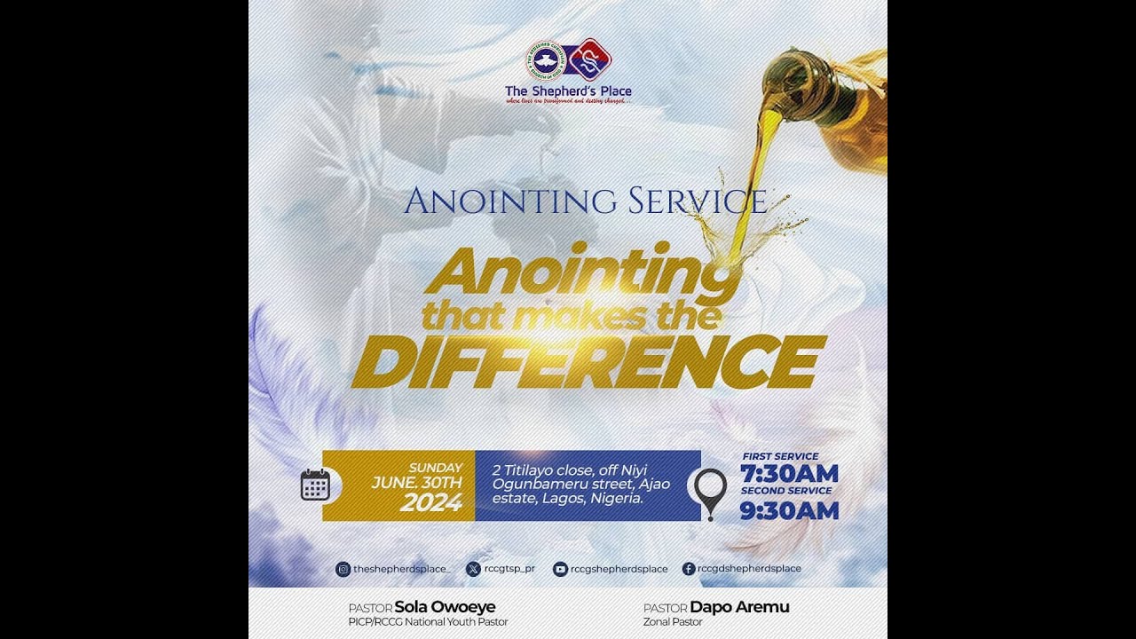Sunday Service (First) || RCCG The Shepherd's Place - Anointing Service ...