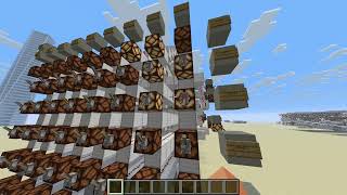Minecraft Redstone 11 Function 8 Bit ALU - 4 Bit Multiplication Demo