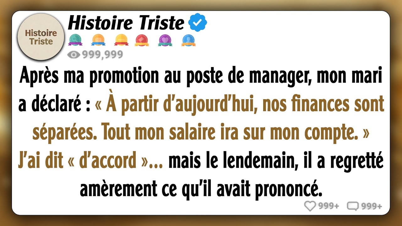 Après avoir été promue manager, mon mari a dit : « À partir d’aujourd’hui, nos finances sont...