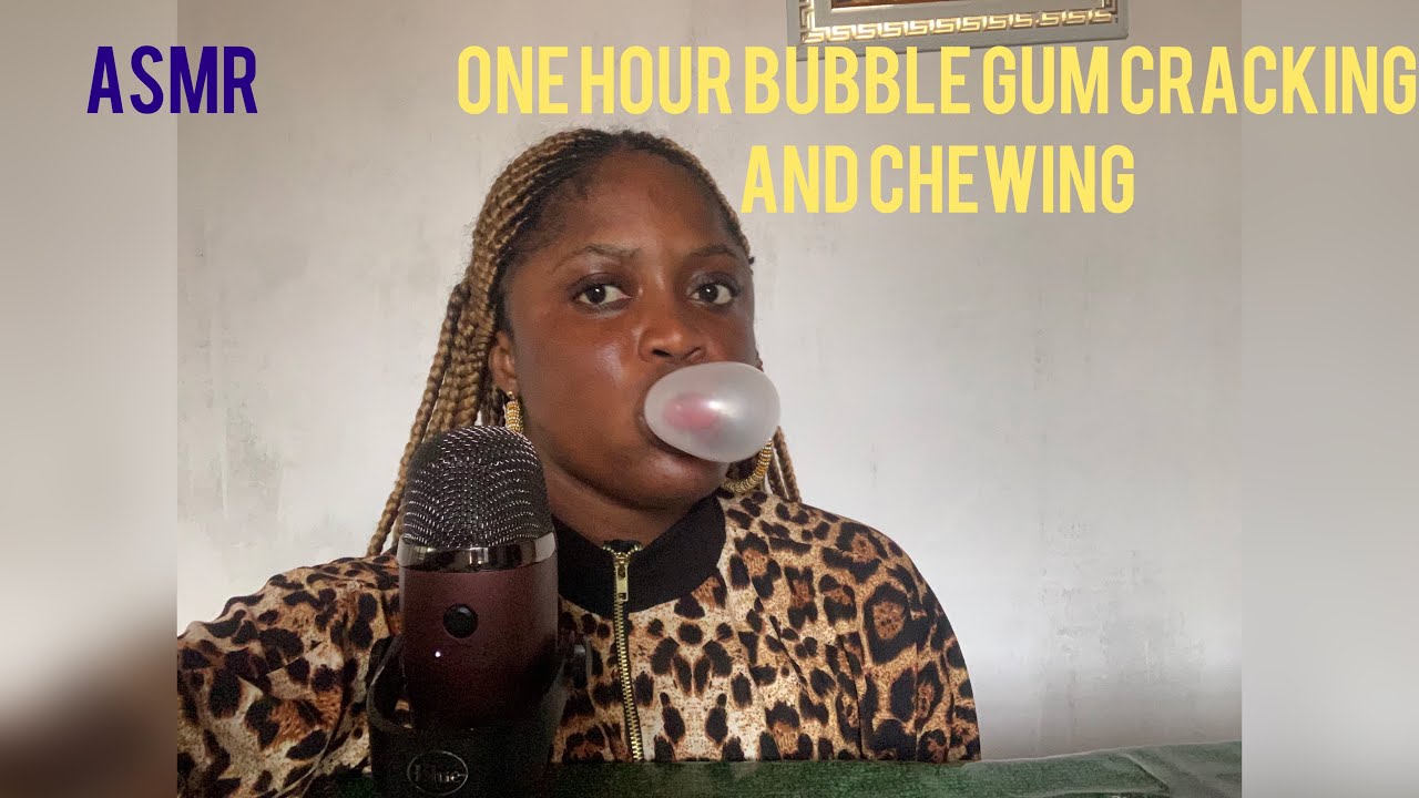 One hour bubble gum chewing and cracking #asmrgumchewing #asmr