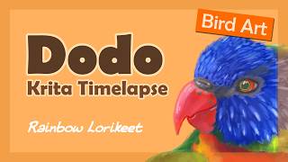 Queen Dodo | Lorikeet Art 2026 [Short Krita Bird Art Timelapse]