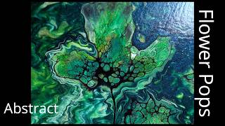 (171) Flower Pops Over A Green Swipe! Busy But Beautiful! 16 Convexo/Fluid Art/Acrylic Pouring @DarnellShoemakerArt
