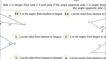 Unit 5 Lesson 3 Triangle Angle/Side Relationship