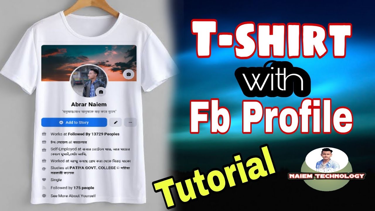 T-shirt edit with fb profile tutorial presented by Naiem Technology ...