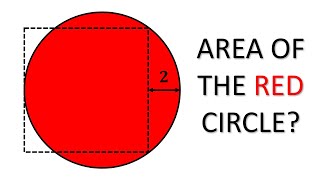 Find the Area of the Red Circle | Using the Distance From the Square