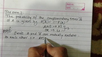 The probability of complementary event of complement of A is P(A) =1-P(A)