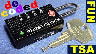 (picking 479) Decoding fun: Sesamee "SearchAlert" TSA combination padlock & TSA 004 key made