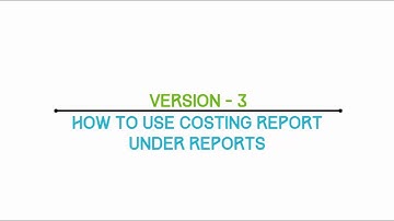 Reach ERP Software I Version 3 - How To Use Costing Report Under Reports?