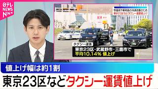 【東京23区のタクシー料金】20日から約1割値上げ  約3年半ぶり  物価高や乗務員の待遇改善のため