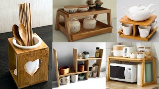 Wooden kitchen appliances storage ideas