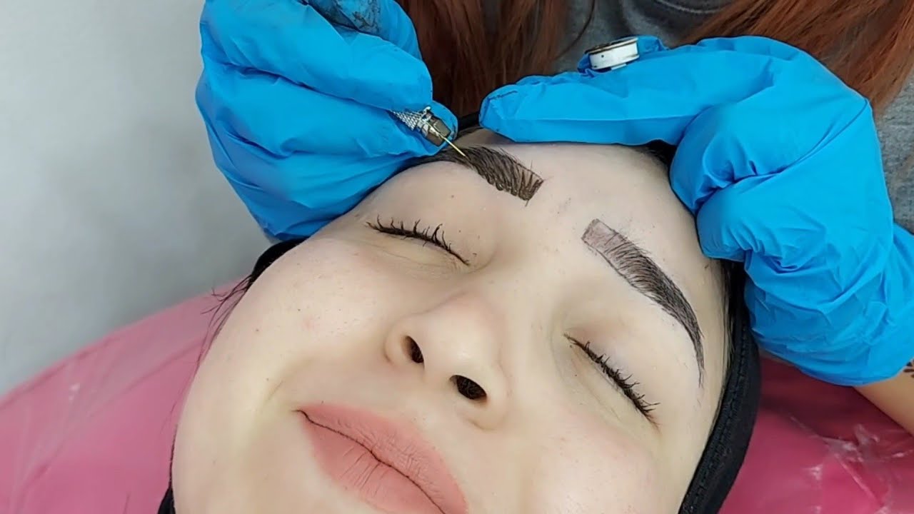 طريقة عمل مايكروبليدنج للحواجب /        رسم الحواجب شعرة شعرة