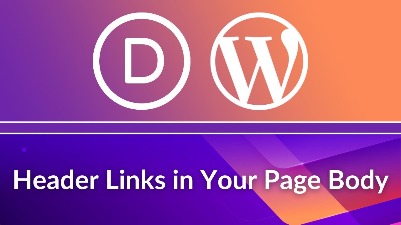 Divi Theme Tutorial: How to Link to the same Links from the Header