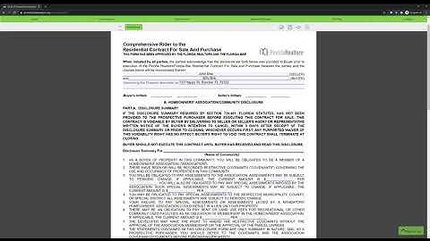 Homeowners Association Community Disclosure Rider HOA (Nizz Realty Inc. Tutorial Video) Florida