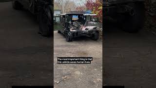 The American-Made Humvee After An Encounter With A Russianfpv Drone #Warinukraine #Russia #Shorts