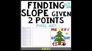 Finding the Slope of a Line given 2 Points - Google Sheets PIXEL Art (20 Problems) Video Preview