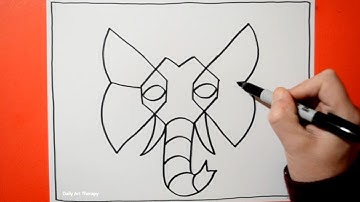 Daily Line Illusion #79 / 3D Elephant Pattern / Cool Spiral Drawing / Art Therapy