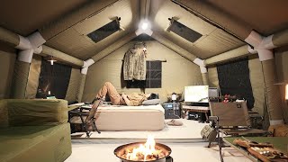 Hotel? Suite 2Room Inflatable Tent Camping. with Land Rover DEFENDER