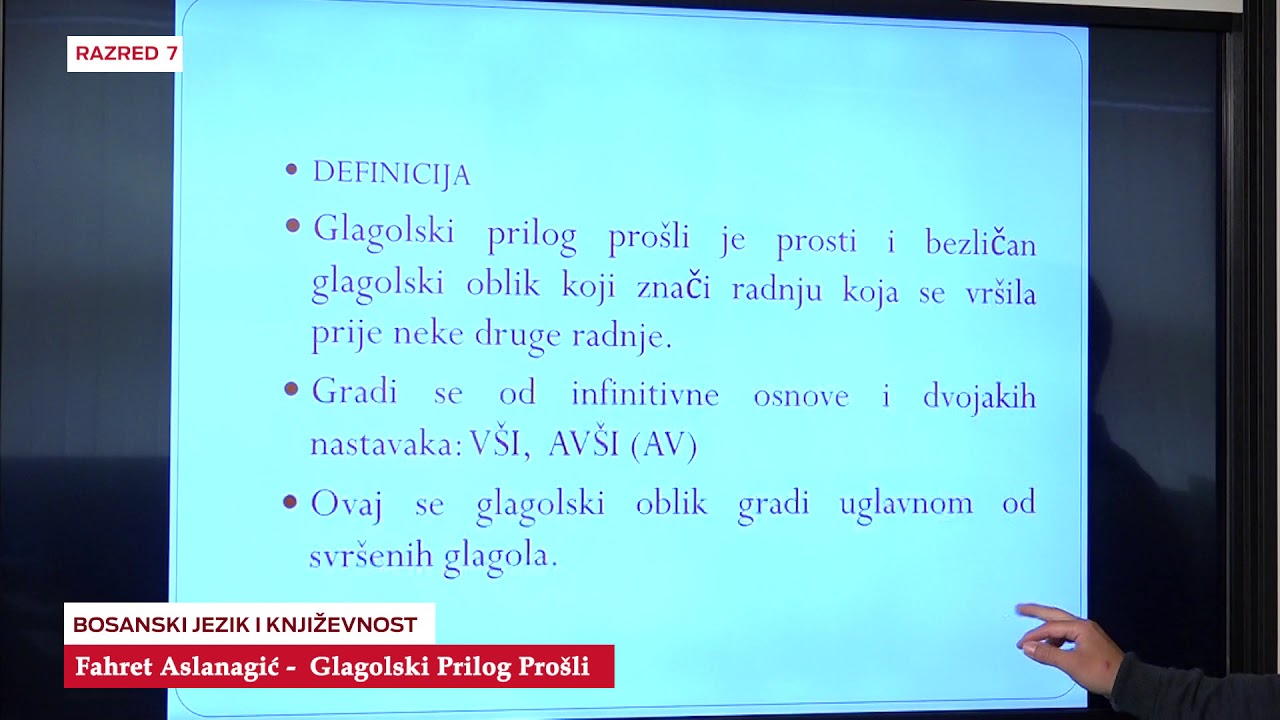 B7705   Bosanski Jezik i knjizevnost   Glagolski prilog prošli   Fahret Aslanagić