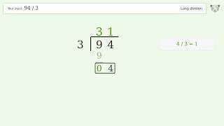 Long Division Problem 94/3: Step-by-Step Video Solution