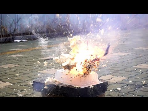 Experiment : Bean curd(Tofu) explosion - with Mini rocket firecracker (BBoooM)