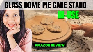Glass Bamboo Pie Cake Stand with Dome for the Thanksgiving and Christmas pies - AMAZON REVIEW