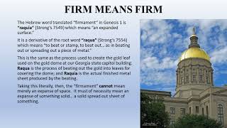 Biblical Cosmology Part 6 of 8 "The Firmament"