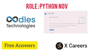Oodles Python Nov Answers | Python | Live Assessment | Free Exam Answers | X Careers