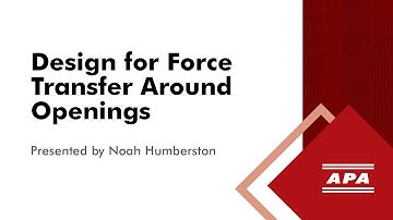 Design for Force Transfer Around Openings (FTAO)