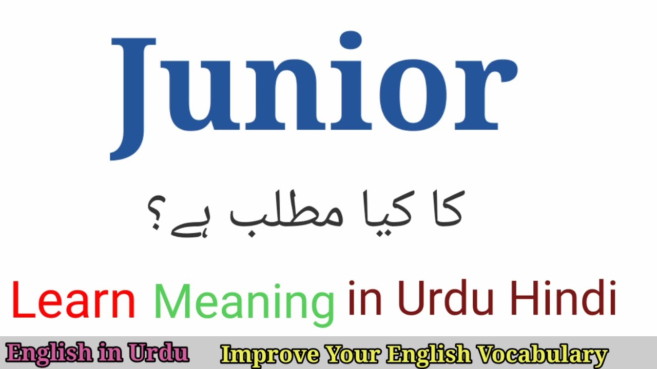 Junior Meaning in Urdu 